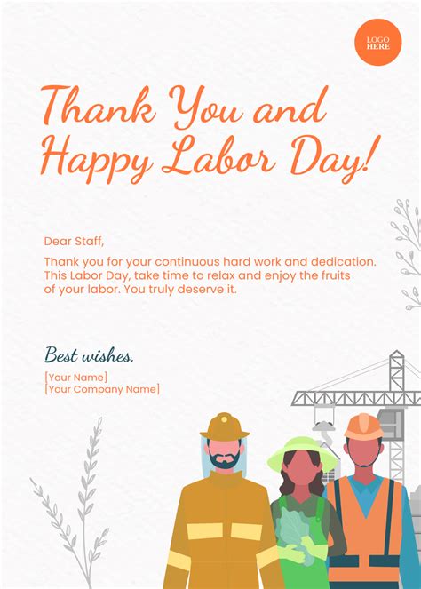 Free Labor Day Message to Staff Template to Edit Online