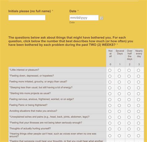 DSM 5 Level 1 Cross Cutting Symptom Measure Assessment Form Template