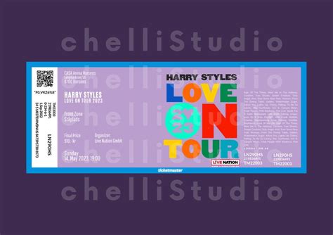 Harry Styles Love On Tour Fan Souvenir Ticket Etsy Australia