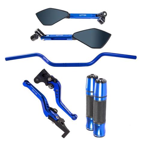 Kit Guidão Naked 22mm Punho Retrovisor Manete Dafra Next 250 Stark Race Manete de Moto