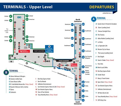 San Antonio International Airport Terminal Map (2025-2021) - All Maps