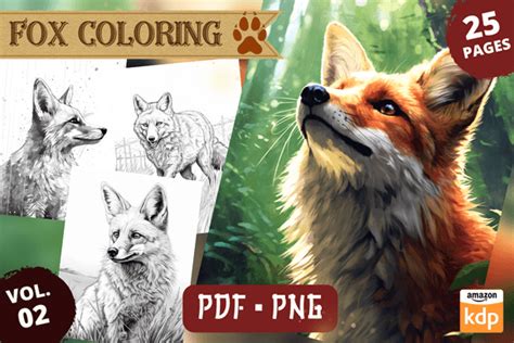 Realistic Fox Coloring Pages, Vol.01 Graphic by Sahad Stavros Studio ...