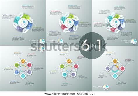 Set Infographic Design Layouts Circular Diagrams Stock Vector (Royalty