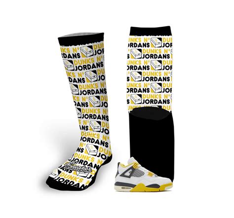 Sneaker Matching Socks Match Jordan 4 Vivid Sulfur Dunks Jordans Design