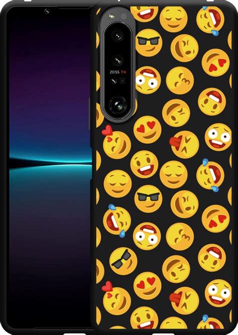 Cazy Hoesje Zwart Geschikt Voor Sony Xperia 1 IV Emoji Bol