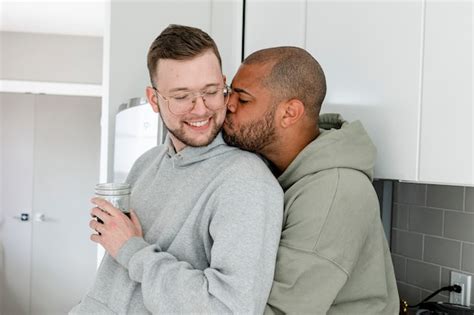 Premium Photo Gay Couple Having Coffee Happy Marriage Hd Photo