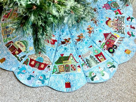 Ith North Pole Village Tree Skirt Machine Embroidery Designs Machine