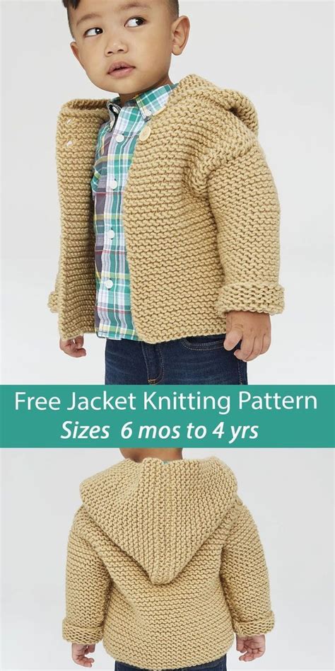 Garter Stitch Hooded Baby Jacket Free Knitting Pattern And Paid Artofit