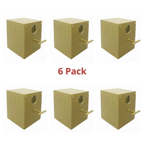 6 X Plastic Finch Nest Box With Hooks Front And Back For Cage Exotic Finches Ebay