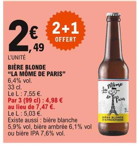 Promo Bi Re Blonde La M Me De Paris Chez E Leclerc Icatalogue Fr