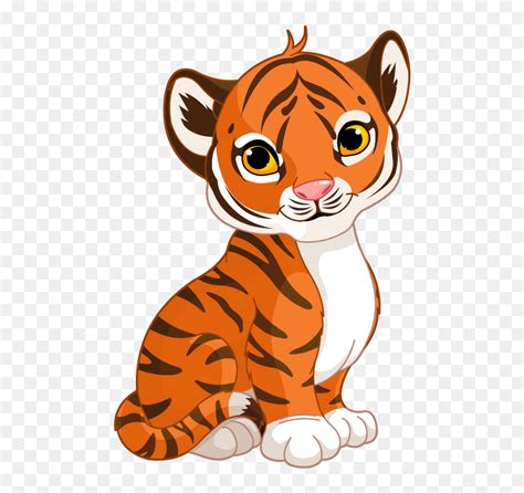 Baby-tiger - Cute Cartoon Tiger Cub, HD Png Download - vhv