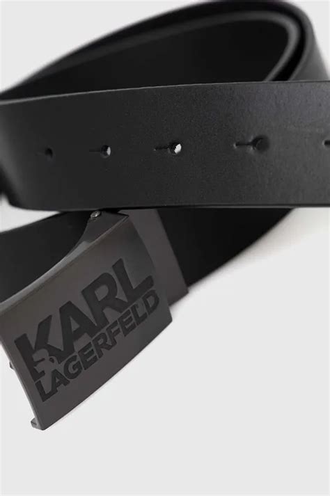 Кожаный ремень Karl Lagerfeld мужской цвет чёрный | ANSWEAR.ua