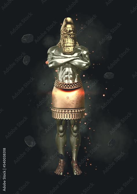 King Nebuchadnezzar S Dream Statue With Stones Daniel S Prophecies 3D