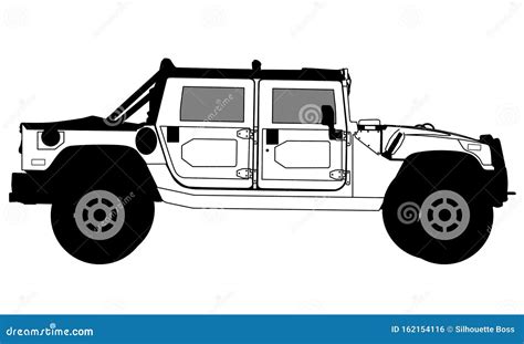 H1 Humvee Military HMMWV M998 Stock Illustration - Illustration of ...