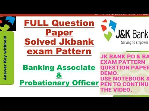 Model Question Paper JK Bank Pattern 2020 JK Bank Exam 2020 All