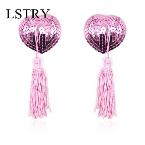 1 Pair Sexy Pasties Stickers Women Lingerie Sequin Tassel Breast Bra