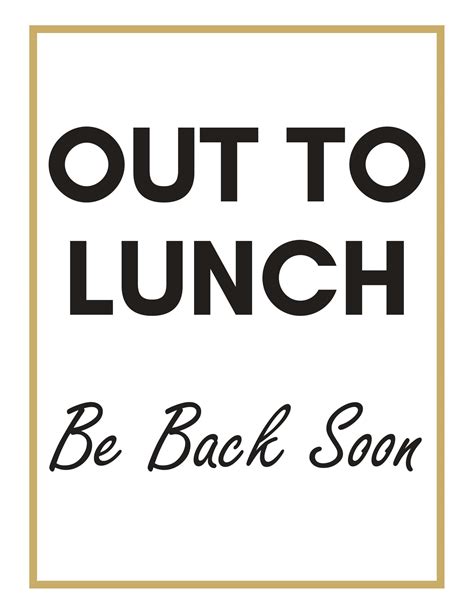 closed for lunch sign printable 2
