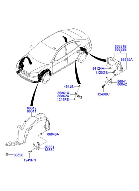 Купить 86812-2H010 Mobis - подкрылок пер пр ELANTRA (07-) 86812-2H010