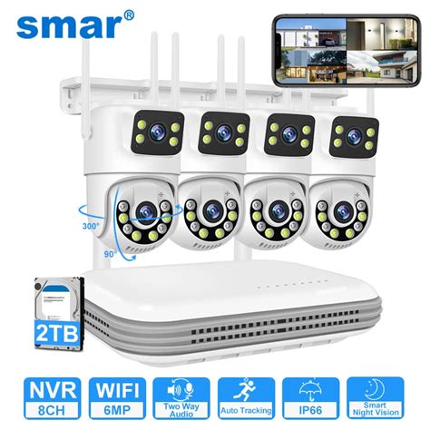 Smar Sistema Inal Mbrico De Videovigilancia Kit De C Maras Ip De Mp