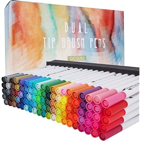 Hhhouu Couleurs Feutre Pinceau Double Pointe Aquarelle Stylo