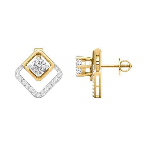 Cvd Diamond Awestruck Solitaire Earrings Gm Kt At Rs