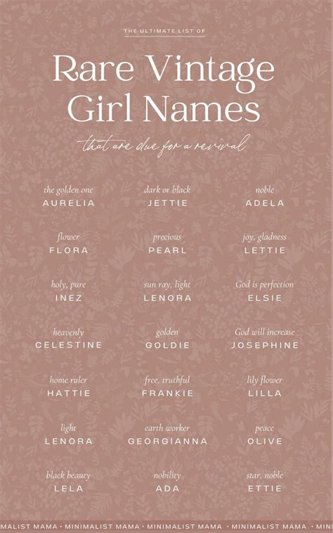 165 Rare Vintage Baby Names For Girls Classic And Uncommon Old