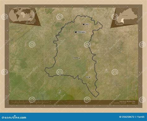 Sud Ouest Burkina Faso Low Res Satellite Labelled Points Of Cities