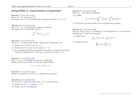 Comportement Asymptotique D Une Suite