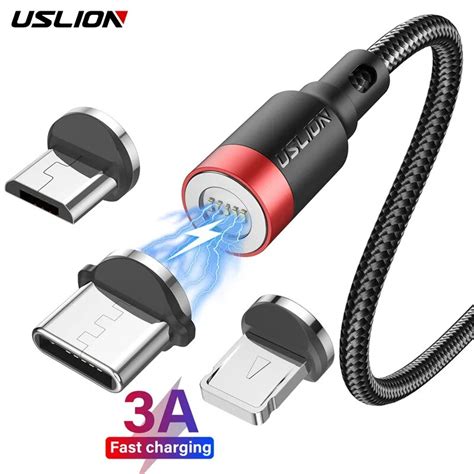 USLION Cable Magn Tico De Carga R Pida 3A Cable De 8 Pines Para IPhone