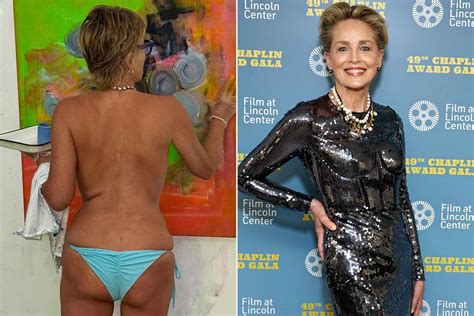 Sharon Stone Poses Topless In Cheeky Bikini Bottoms In Summer Snap