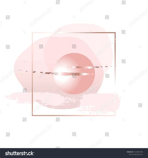 Golden Outline Square Frame Pink Nude Stock Vector Royalty Free Shutterstock