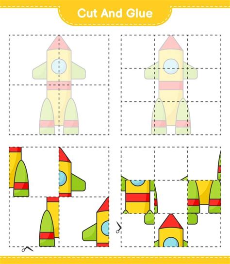Вырежьте и склейте вырезанные части ракеты и склейте их рабочий лист ...