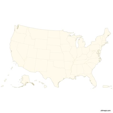 Blank Map of the United States with Outlying Territories | Free