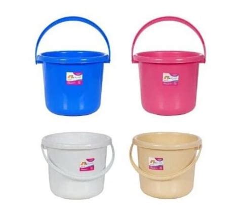 Multi Color Round Plastic Bucket For Household With Handle At Best