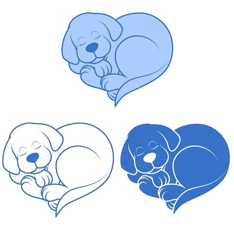 Premium Vector Heart Shaped Dog Illustration