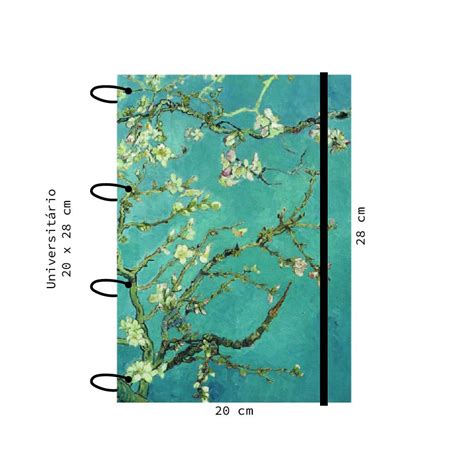 Caderno Argolado Van Gogh Amendoeira Em Flor Capa E Argolas