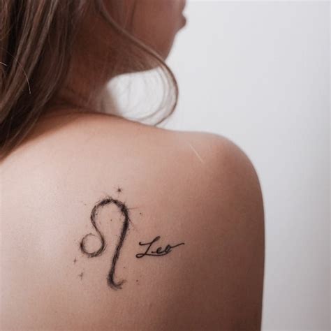 Leo Zodiac Sign Tattoo Leo Horoscope Tattoos Mini Leo Etsy