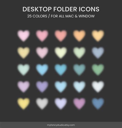 Desktop Folder Icons Customized Organizer Windows and Mac 25 Colors ...