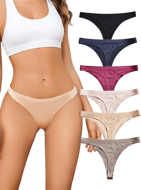 Amazon Gaaikei Women Seamless Thongs Low Rise Ice Silk No Show Bikini Underwear For Women