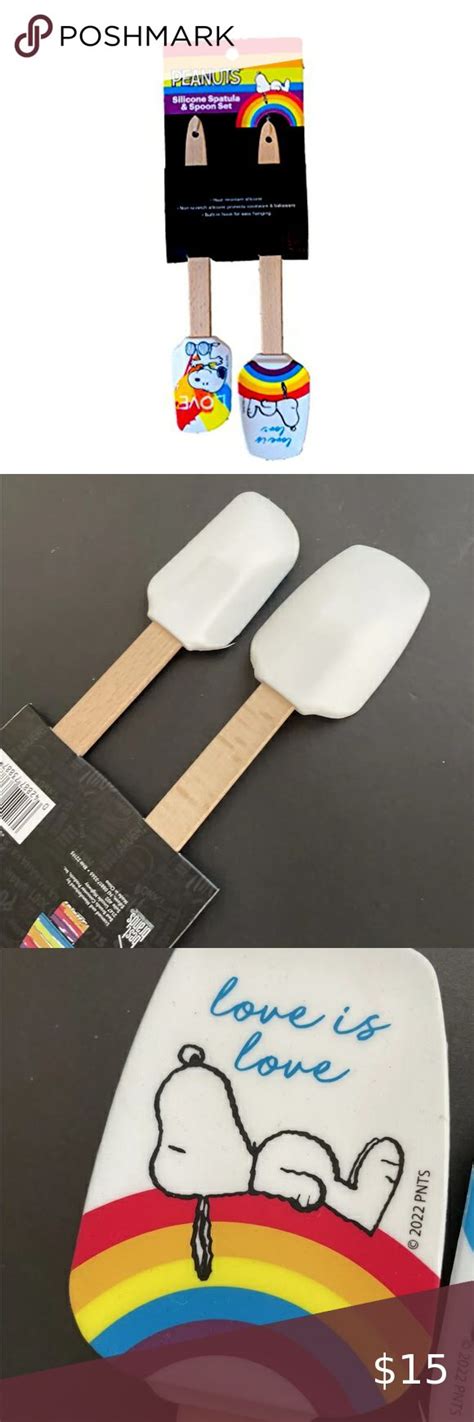 Peanuts 2 Pack Silicone Spatula Spoon Set Pride Rainbow Love Is Love