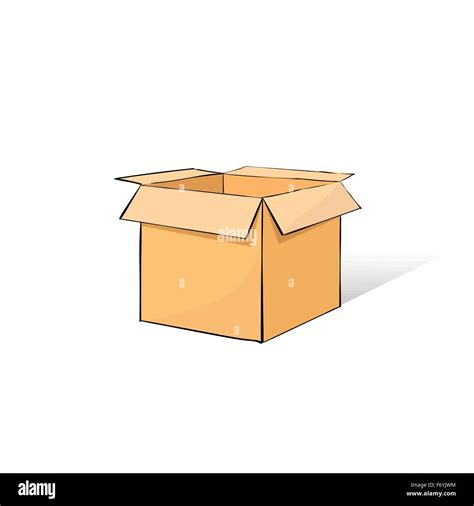 Caja Abierta Mano Dibujar Boceto Icono En Color Imagen Vector De Stock