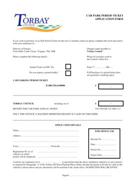 Fillable Online Torbay Gov Annual Parking Permit Application Form