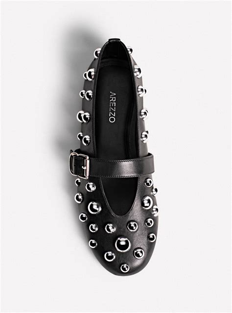 Sapatilha Bege Nude Couro Bico Fino Arezzo