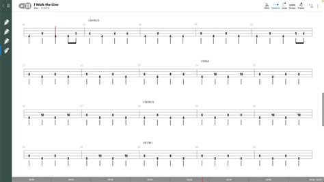 Johnny Cash I Walk The Line Bass Tab Play Along Youtube
