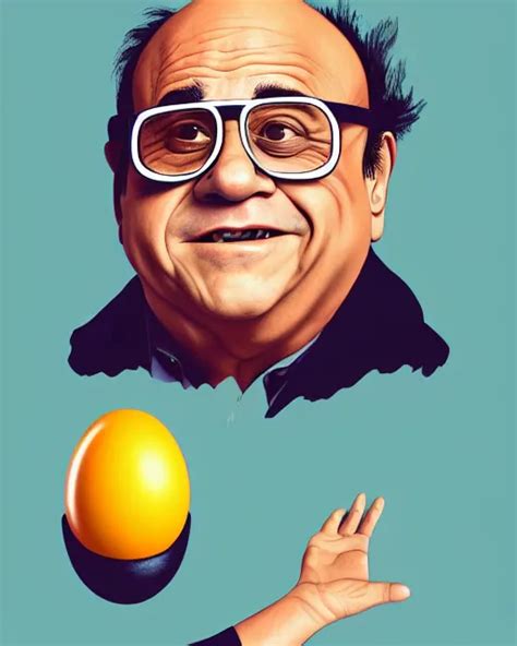 Painting Portrait Of Danny Devito As An Egg Cartoon Stable