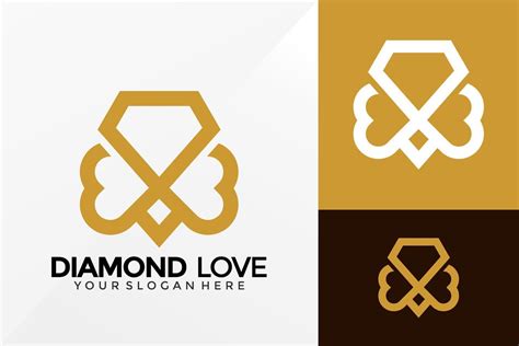 Diamond Love Jewelry Logo Design Brand Identity Logos Vector Modern Logo Logo Designs Vector