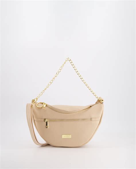 BEŻOWA TOREBKA ZE ZŁOTYM ŁAŃCUCHEM DO NUDE Torby OUTLET Sklep z butami online