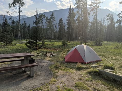 Camping at Wapiti Campground Jasper - A walk and a lark