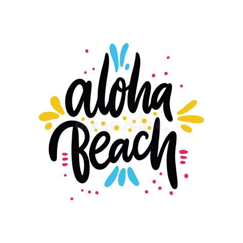 Frase De Aloha Beach Letras Dibujadas Mano Del Vector Cita Del Verano