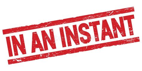 instant text  red rectangle stamp sign stock illustration